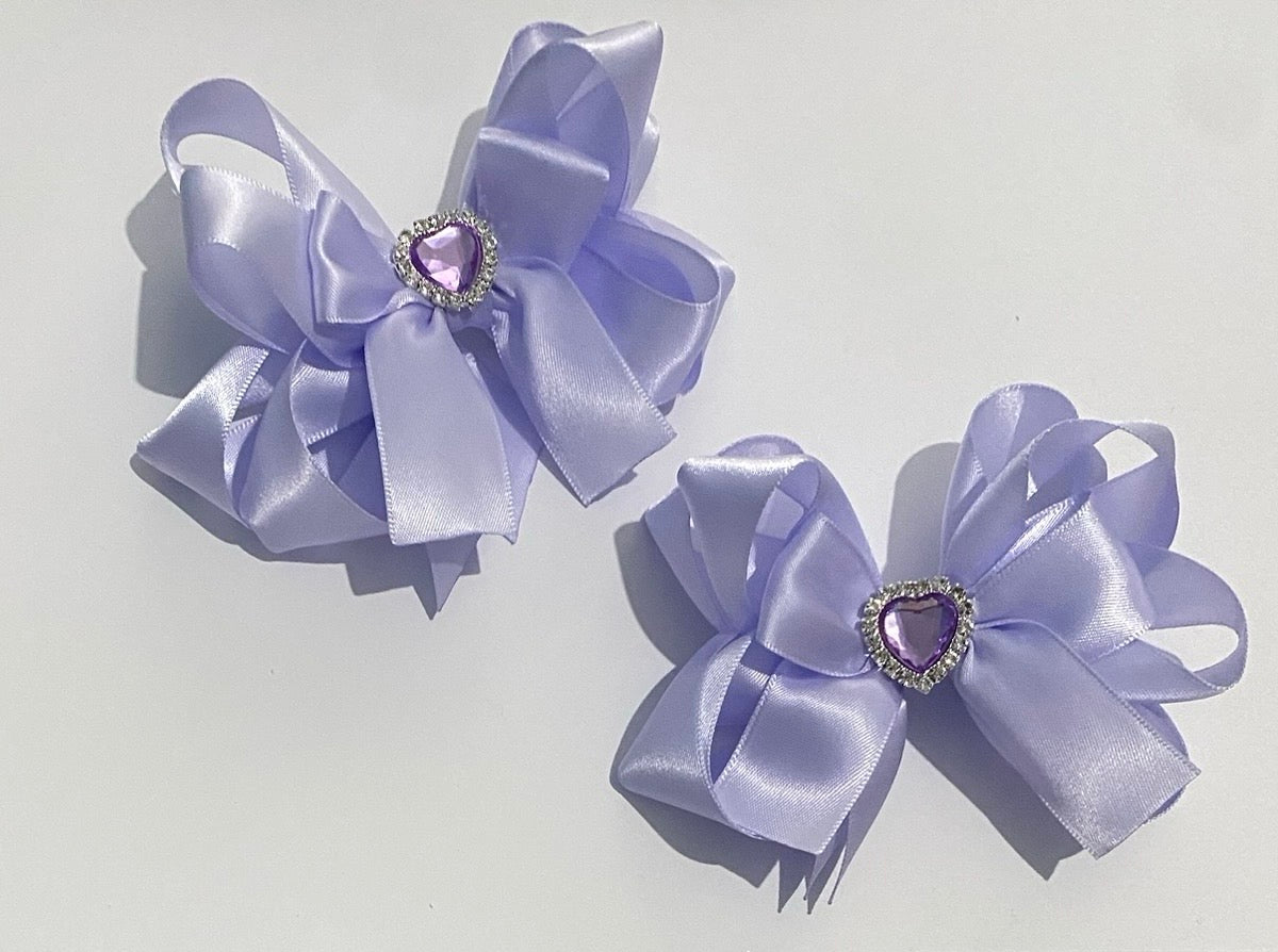 Lilac hair bow clip