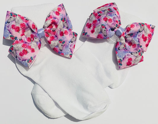 Bow socks - Unicorn