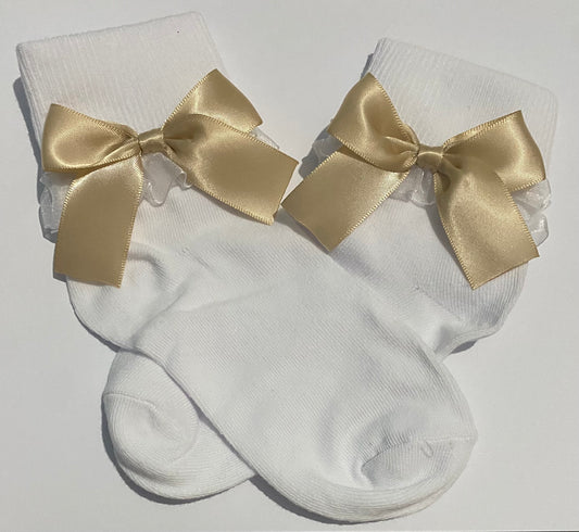 Bow socks - Beige