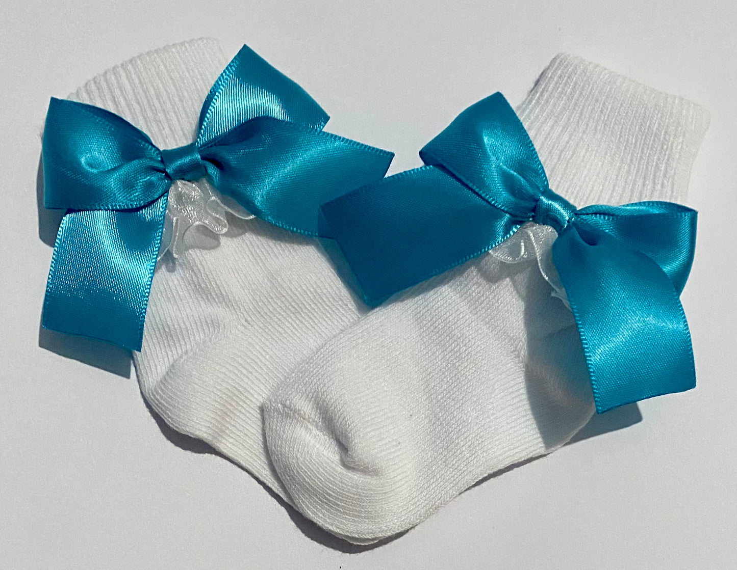 Bow socks - Bright blue