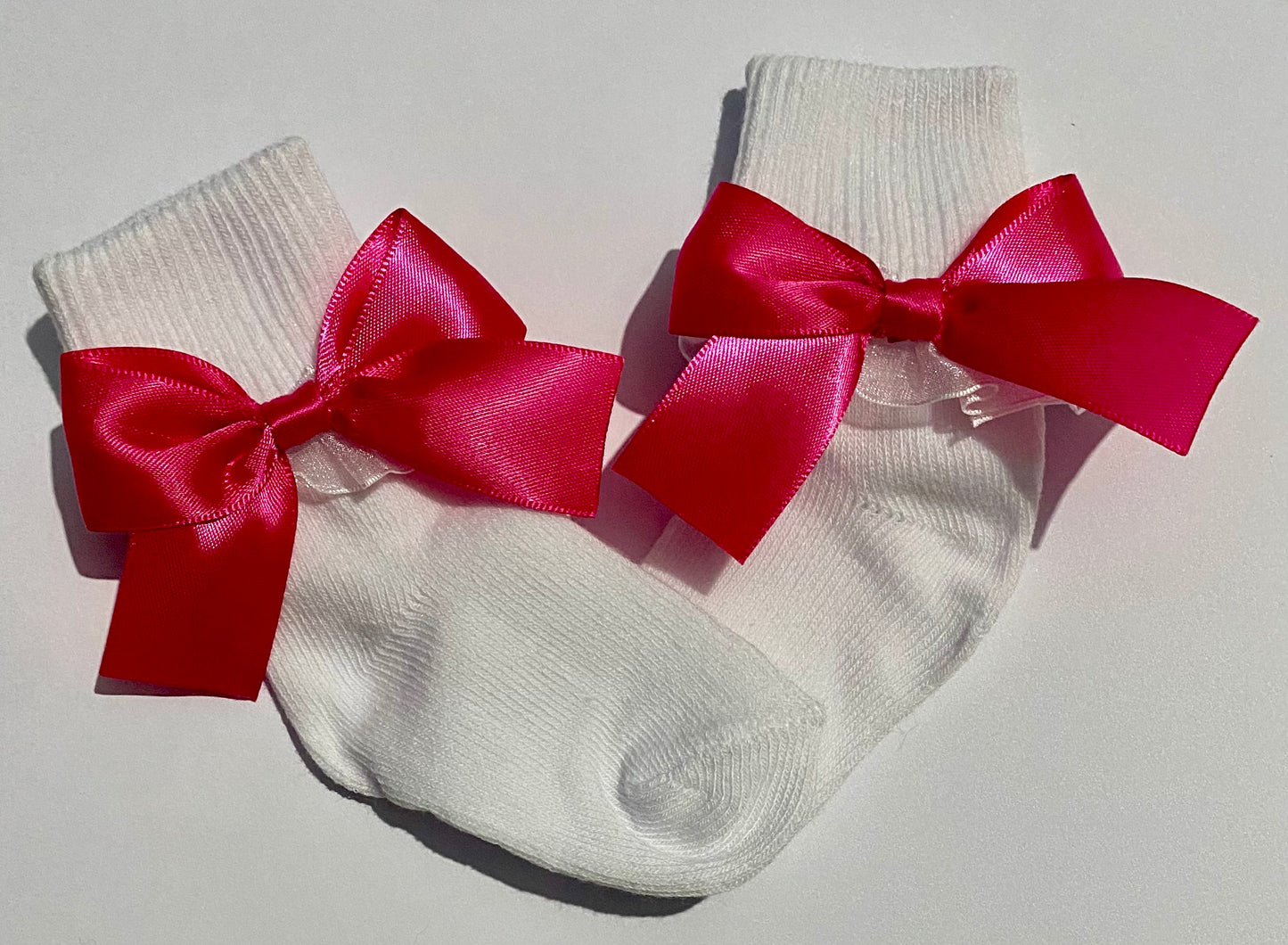 Bow socks - Hot pink