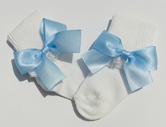 Bow socks - Baby blue