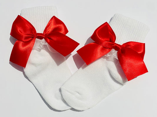 Bow socks - Red