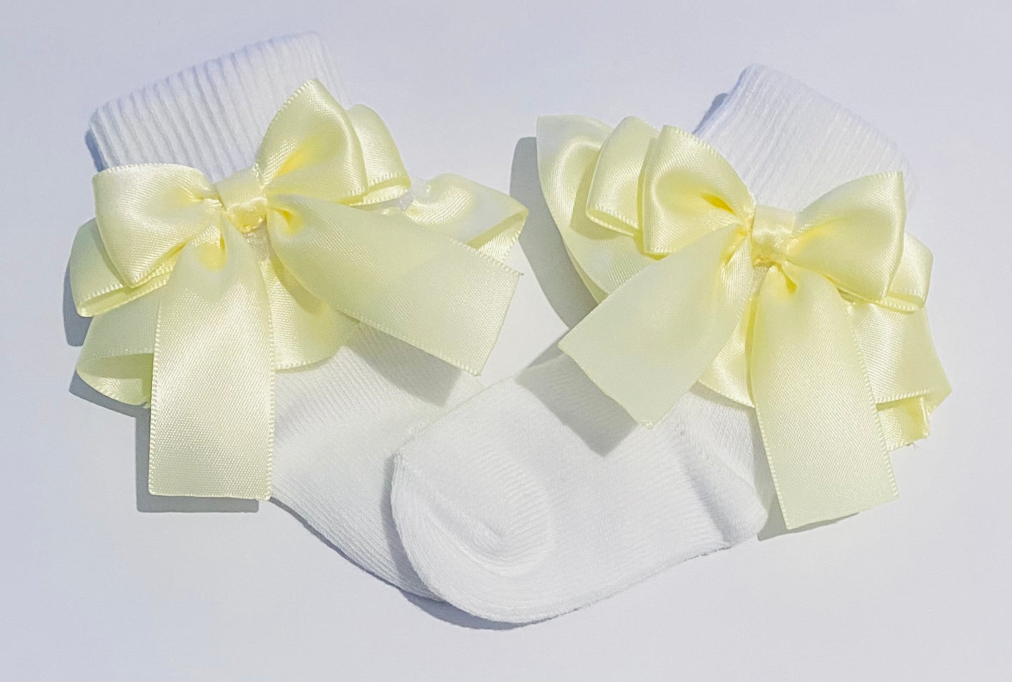 Frilly bow socks - Lemon