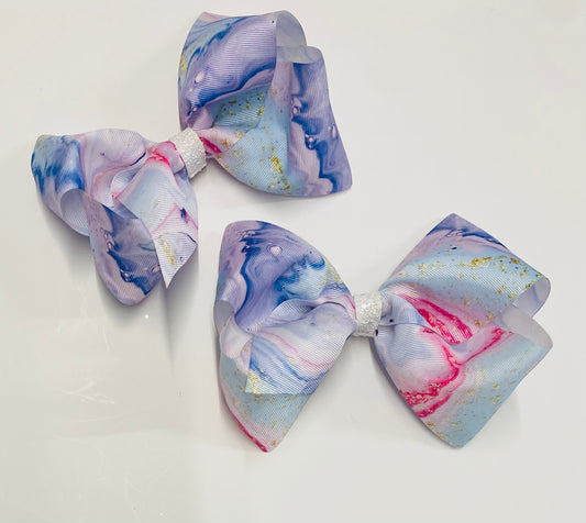 Giant hair bow - lilac marble